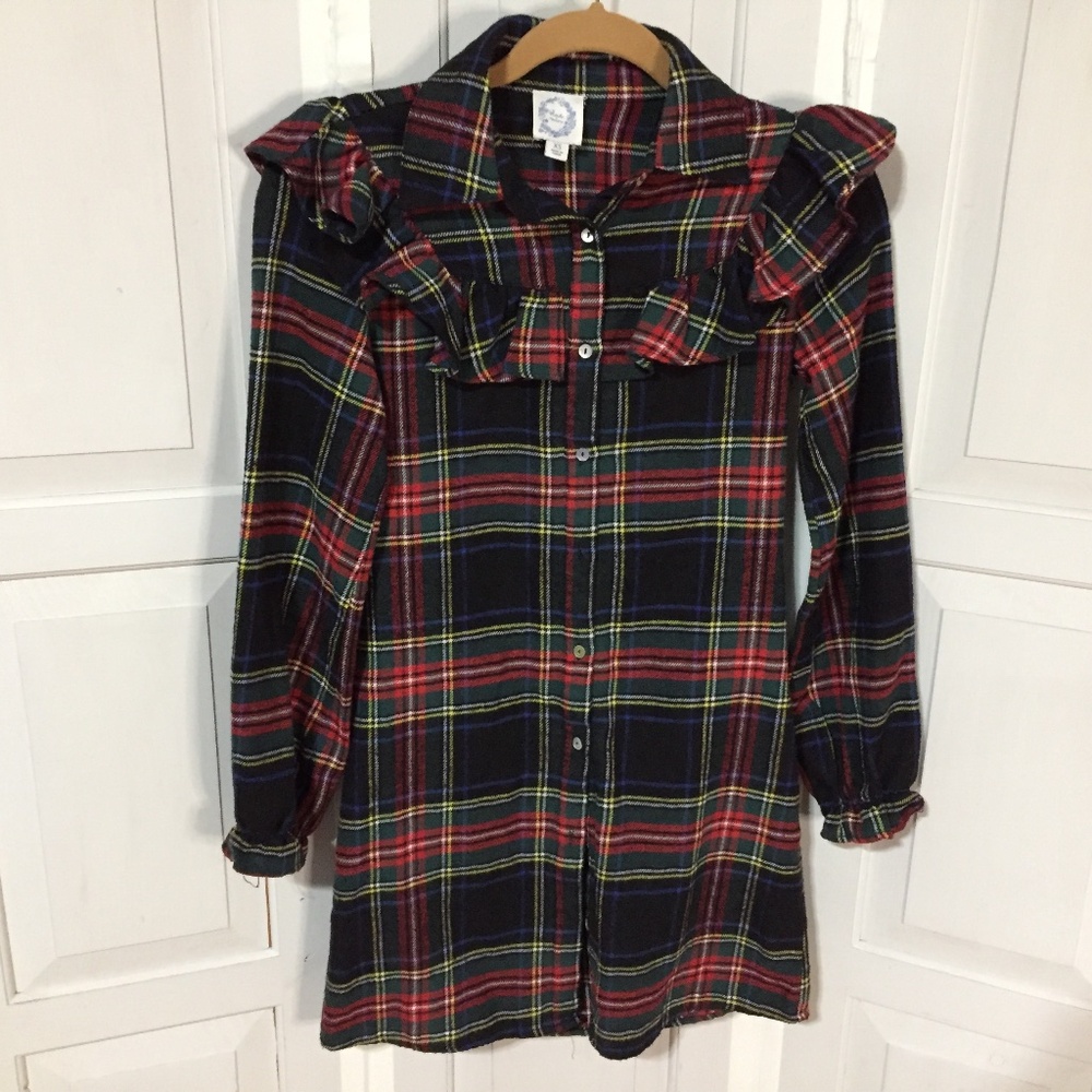 Blue Rain Plaid Mini Dress